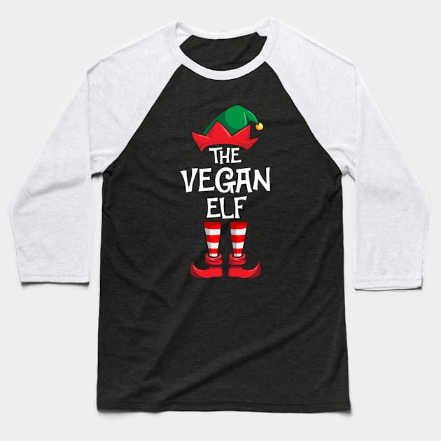 Vegan Elf Matching Family Christmas Vegetarian Baseball T-Shirt by hazlleylyavlda